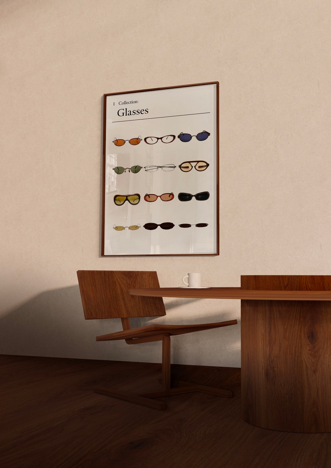 Collection Glasses Vintage Sunglasses Eyewear Grid Art Poster - Image 3