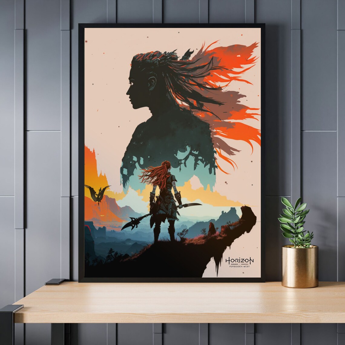 Horizon Forbidden West Aloy Art Print, Game Room Decor