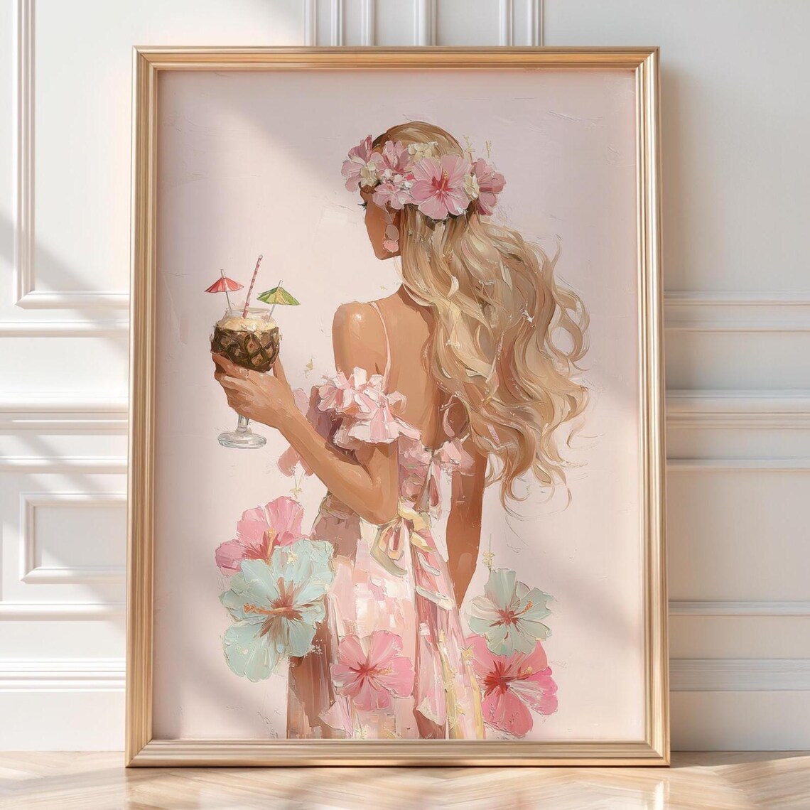 Tropical Girl Hawaii Island Decor Art Print