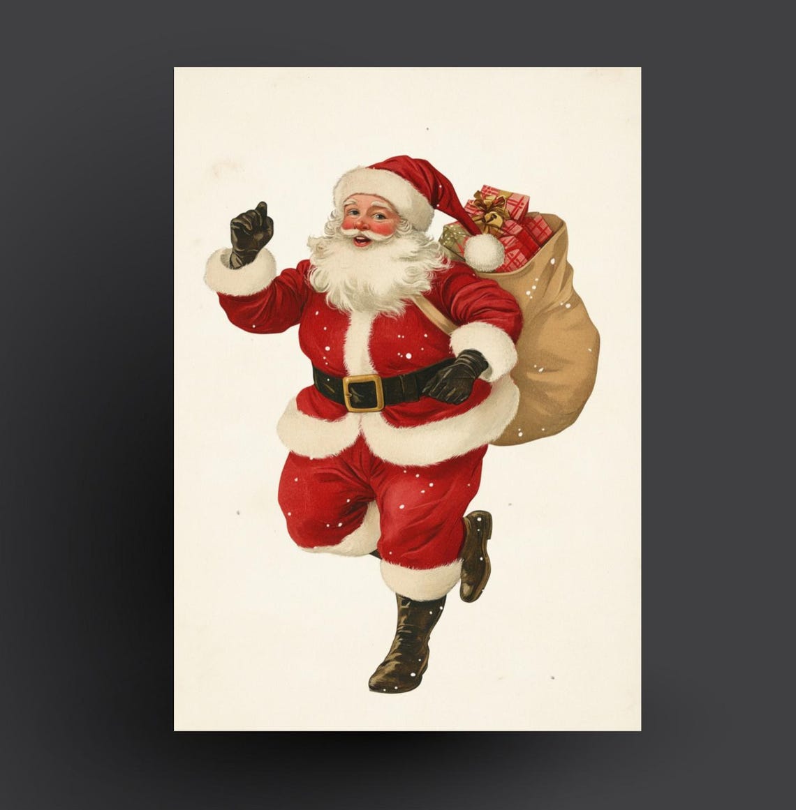 Vintage Christmas Print Vintage Santa Claus Print Christmas Print Santa Claus With Presents Vintage Holiday Print Farmhouse Christmas - Image 2