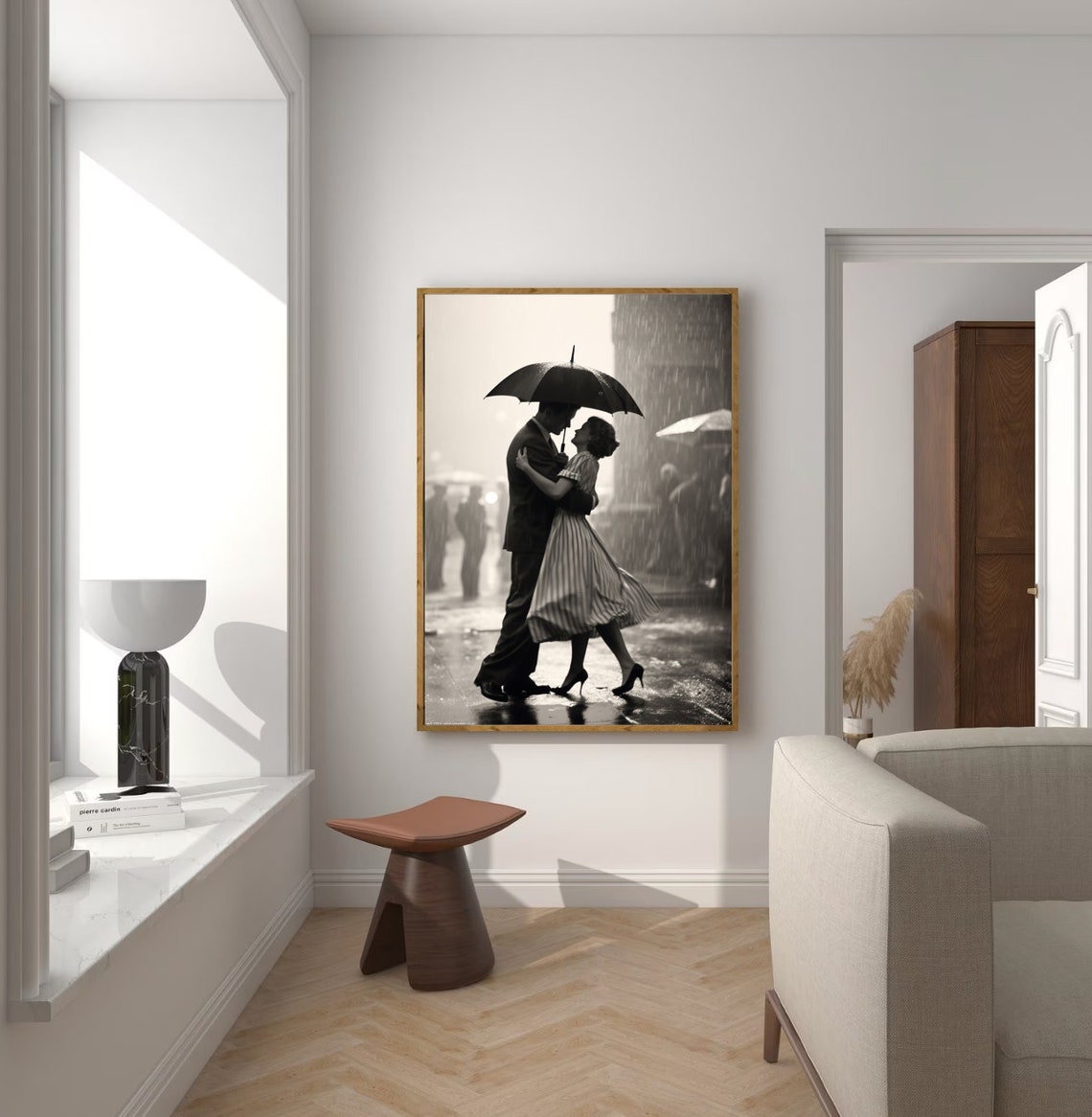 Old Hollywood Couple Dancing In The Rain Vintage Photography Hollywood Boulevard Retro Movie Poster Vintage Photography Streets - Image 2