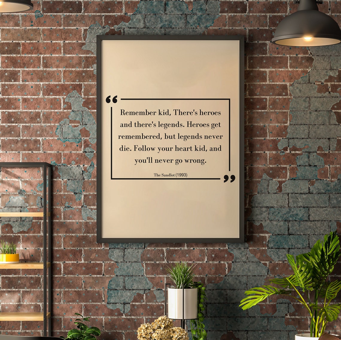 The Sandlot Movie Quote Remember Kid Theres Heros Film Wall Art Inspirational Movie Quote Poster Wall Decor Print - Image 2