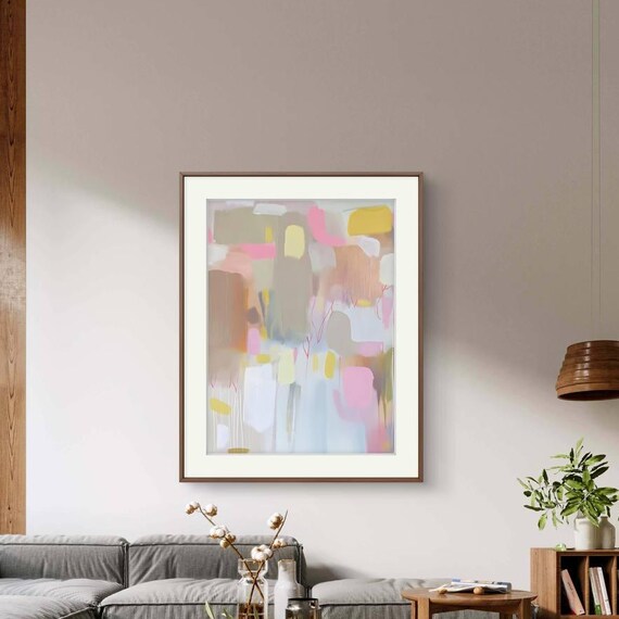 Neutral Abstract Art Print Soft Pastel Minimalist Decor 300 Dpi