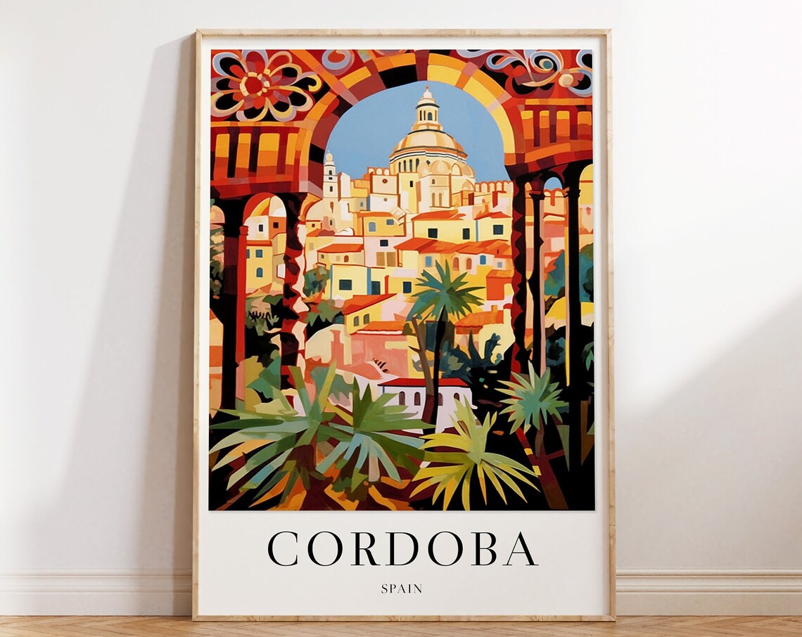 Cordoba Spain Cathedral City Seen Through a Colorful Arch Poster