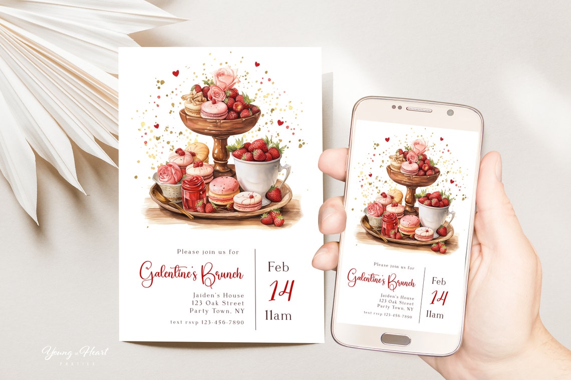 Galentines Brunch Sweet Treats Dessert Party Invitation Print - Image 4