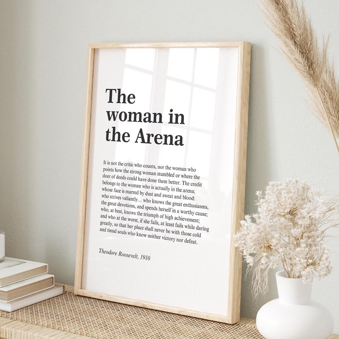The Woman in the Arena Roosevelt Feminist Quote Empowerment Poster