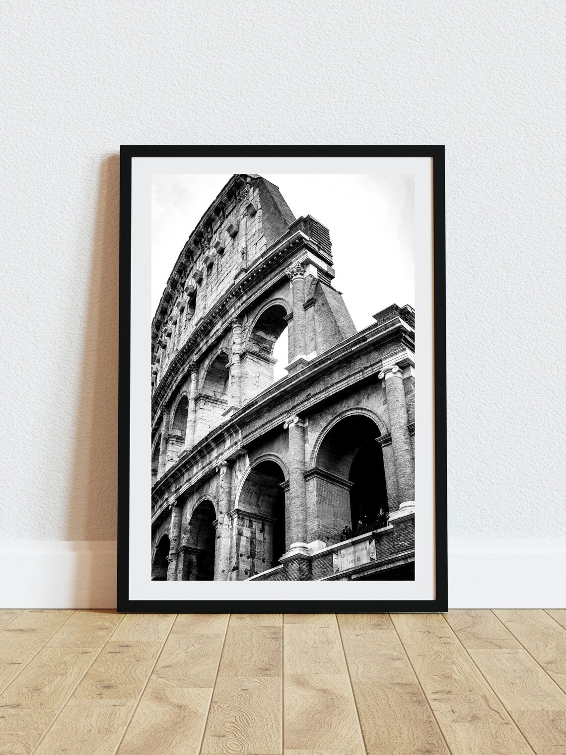 Colosseum Rome Black And White Travel Poster