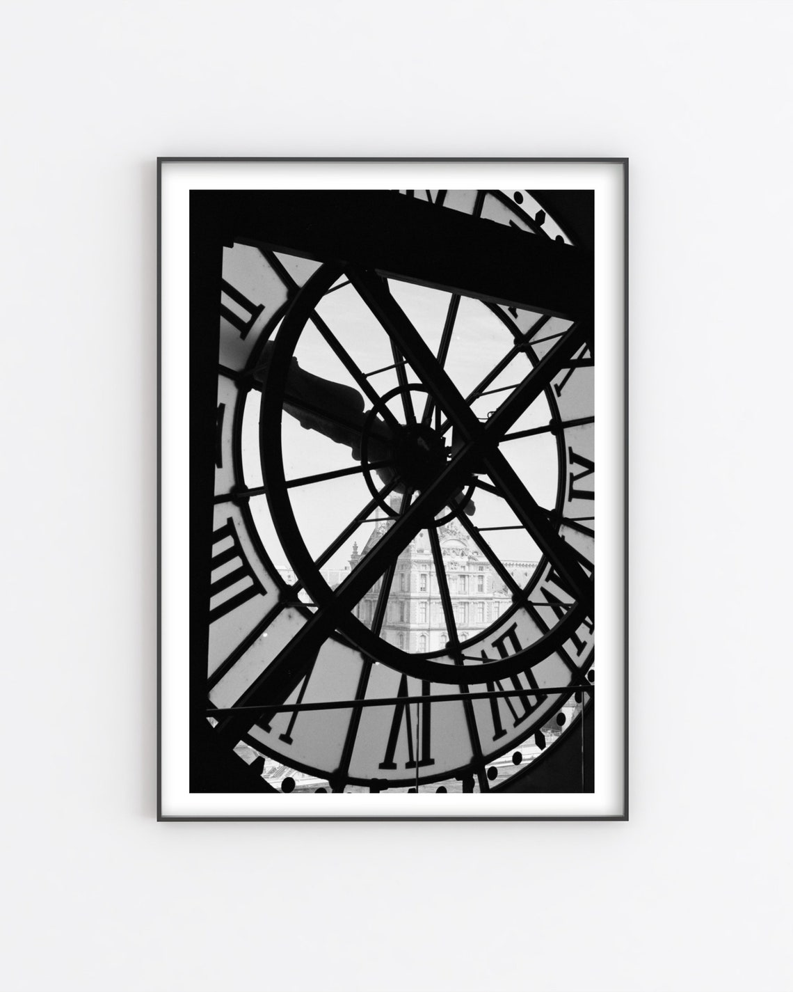 Musee DOrsay Clock Face Interior Black And White Paris Poster - Image 5