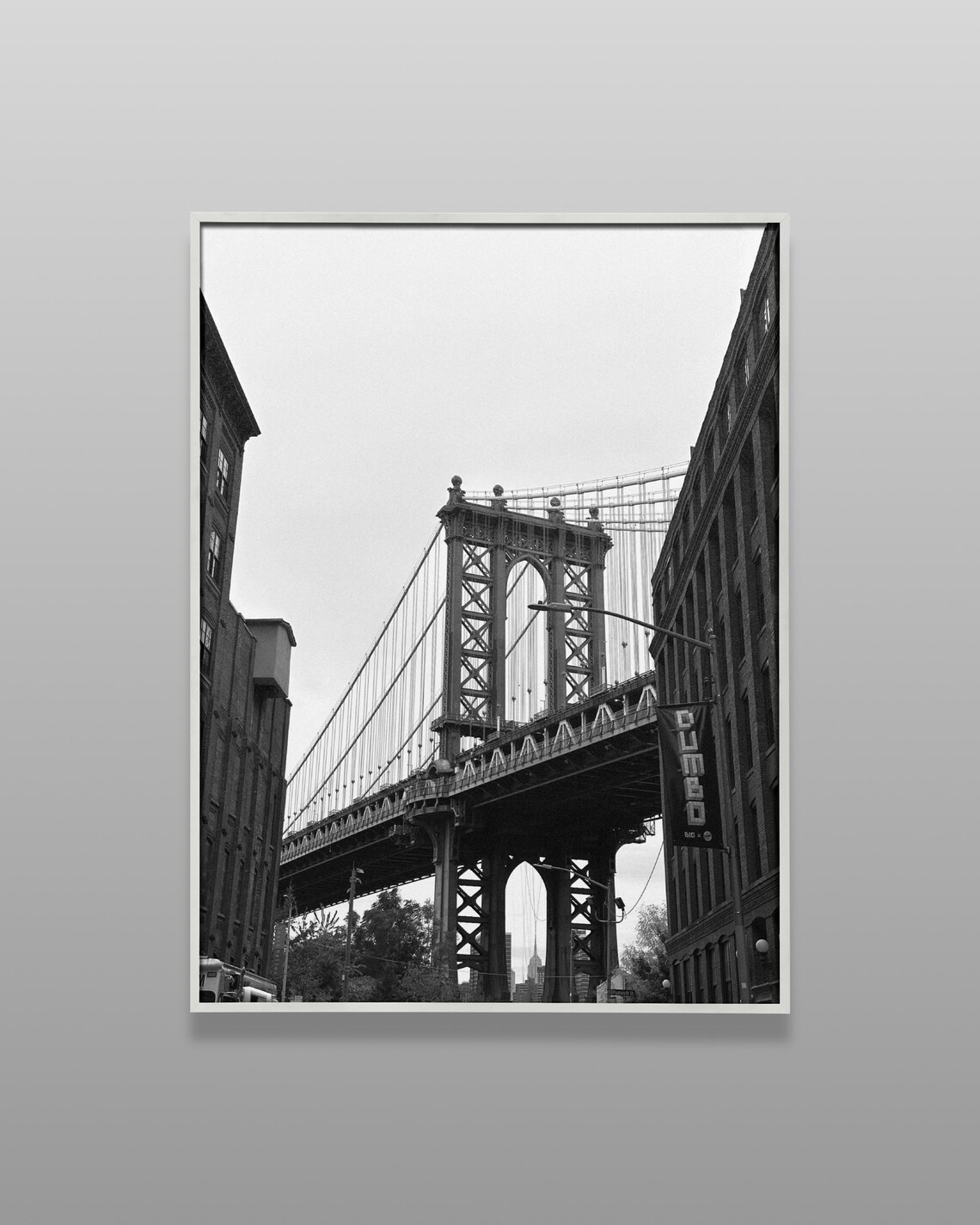 New York Manhattan Bridge Black and White Art Print - Image 2