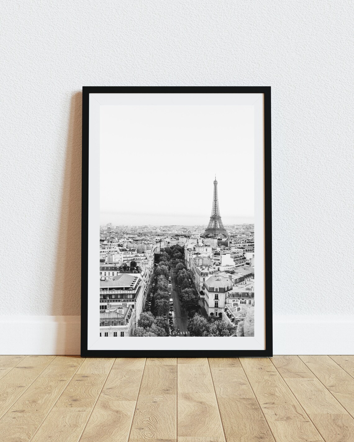 Eiffel Tower Black and White Travel Poster, Paris