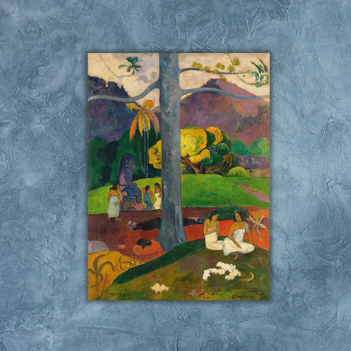Paul Gauguin Mata Mua Tahitian Women Tropical Landscape Poster