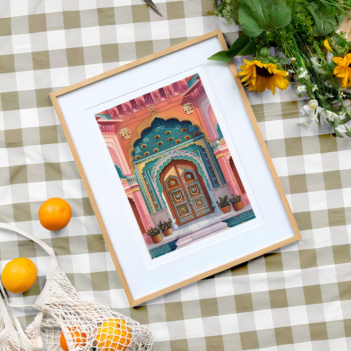 India Travel Poster, Jaipur Illustration Art Print - Image 3