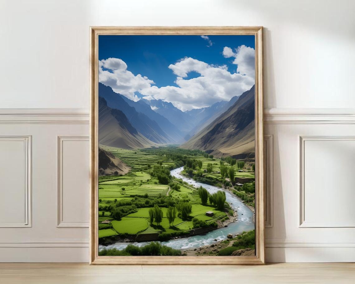 Afghanistan Landscape Poster, Kabul and Panjshir Valley