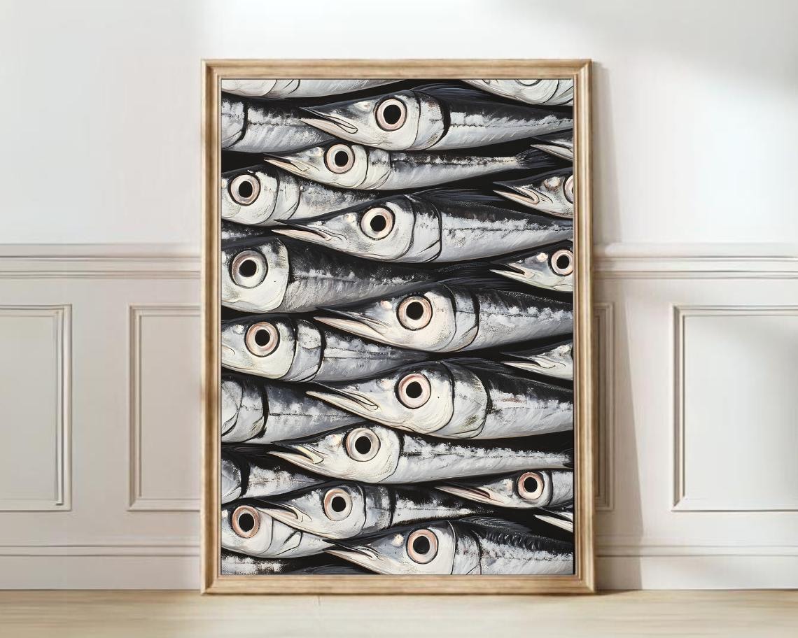 Vintage Sardine Fish Illustration Art Print