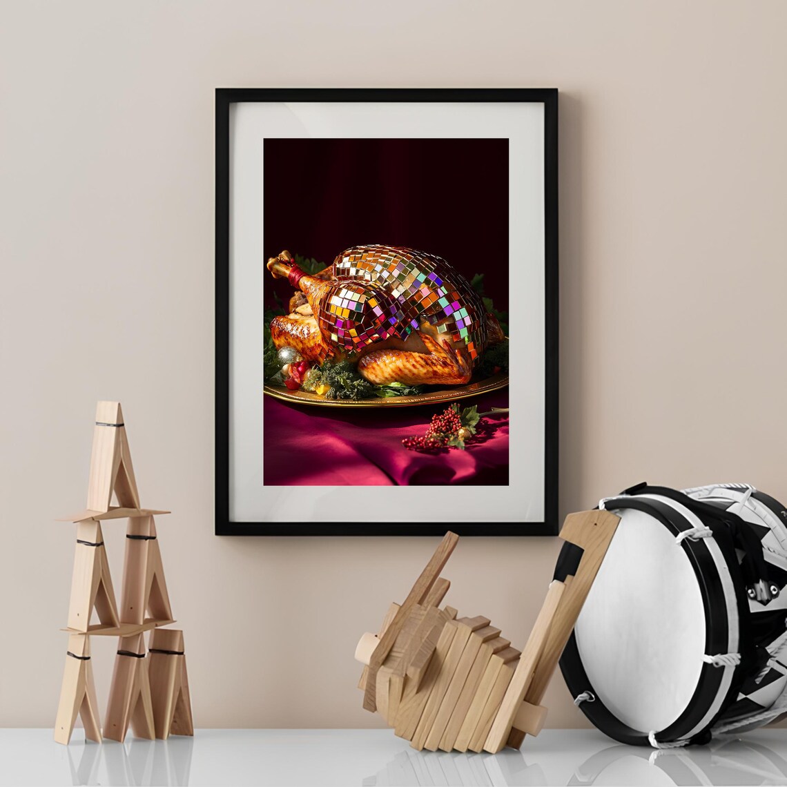 Disco Turkey Print, Funny Thanksgiving Kitchen Art - Image 4