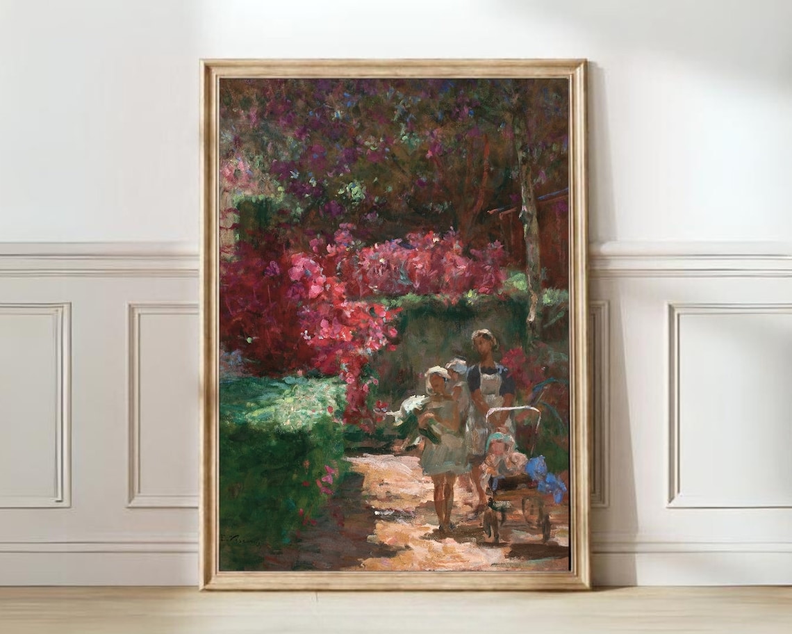Vintage Flower Painting Rustic Country Art Print