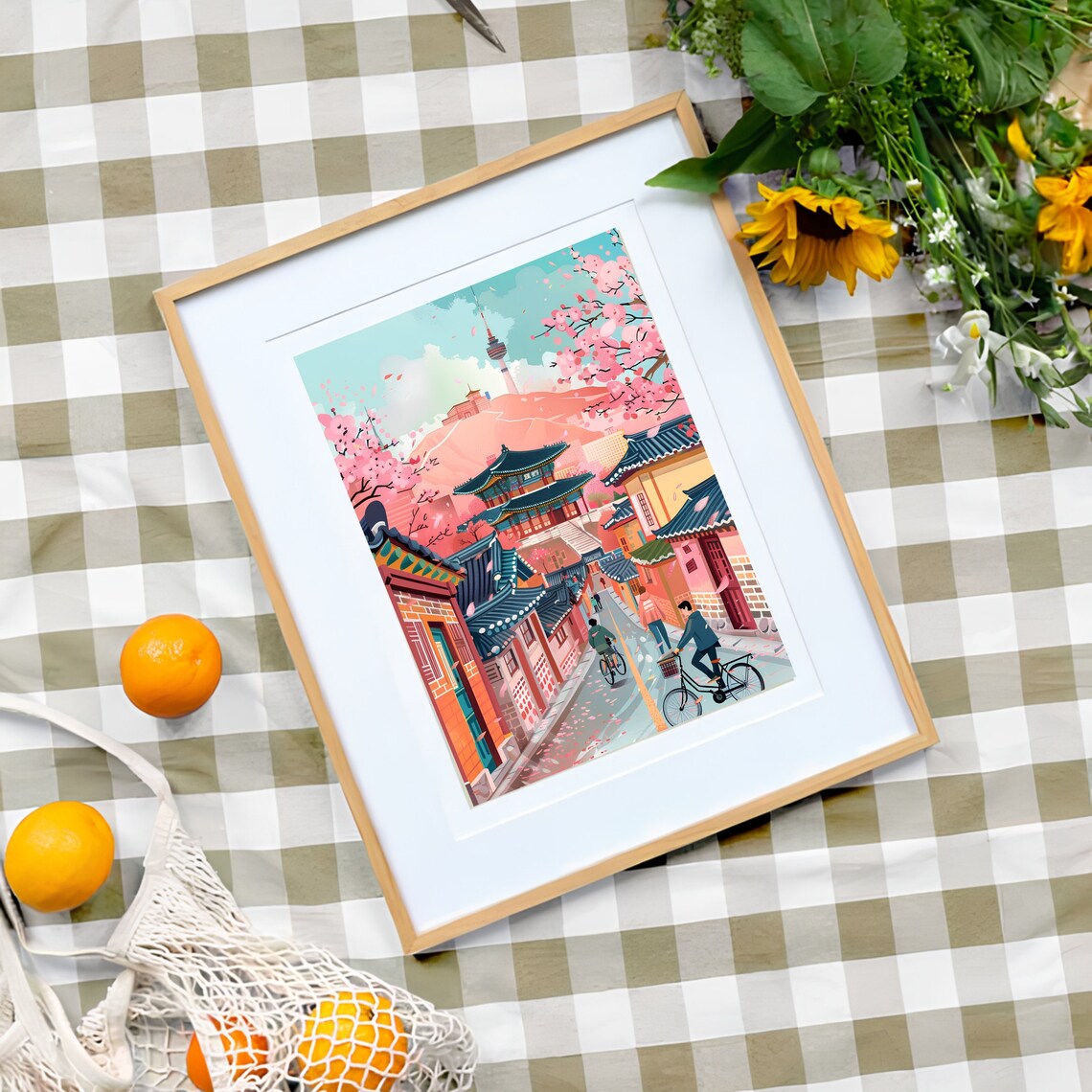 Seoul Illustration Travel Poster, South Korea Print - Image 3