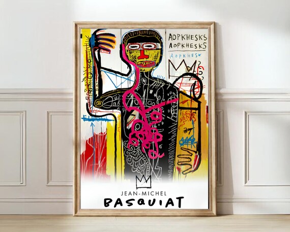 Jean Michel Basquiat Figure Crown Exhibition Neo Expressionist Poster