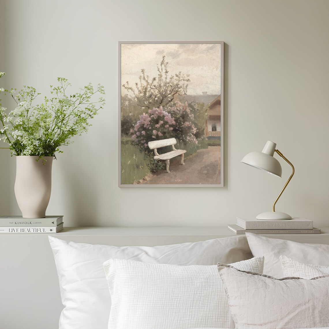 Vintage Meadow Landscape, Farmhouse Art Print - Image 3