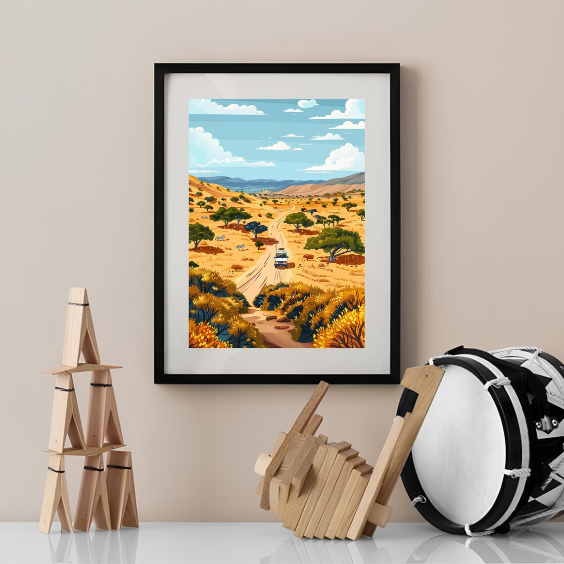 Namibia Travel Poster, Safari Illustration Print - Image 3