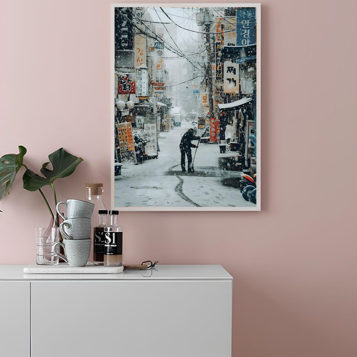 Korea Print Korea Poster Seoul Print Winter Wall Art Seoul Travel Poster Korea Gift Seoul Traveler Gift Winter Print - Image 2
