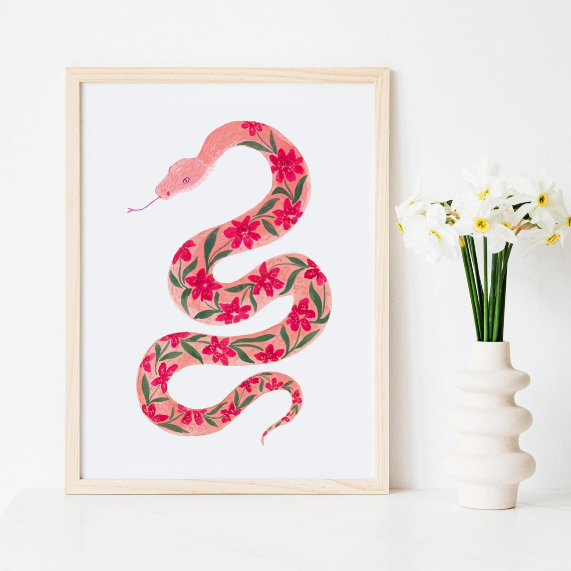 Year of the Snake Lunar New Year Floral Snake Art Print - Image 3