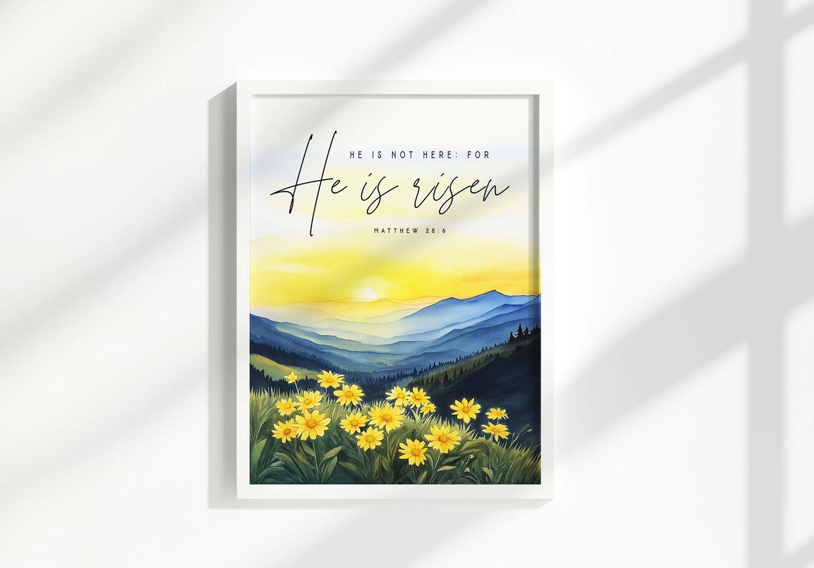 He Is Risen, Matthew 28:6 Scripture Art Print - Image 2