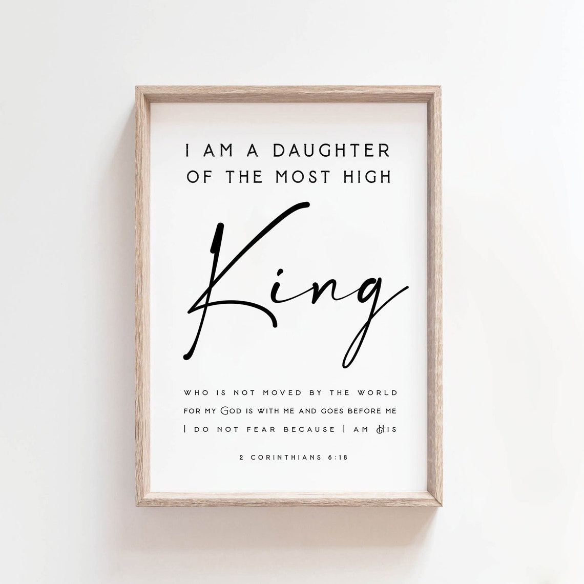 I Am The Daughter Of A King, Scripture Art Print - Image 2