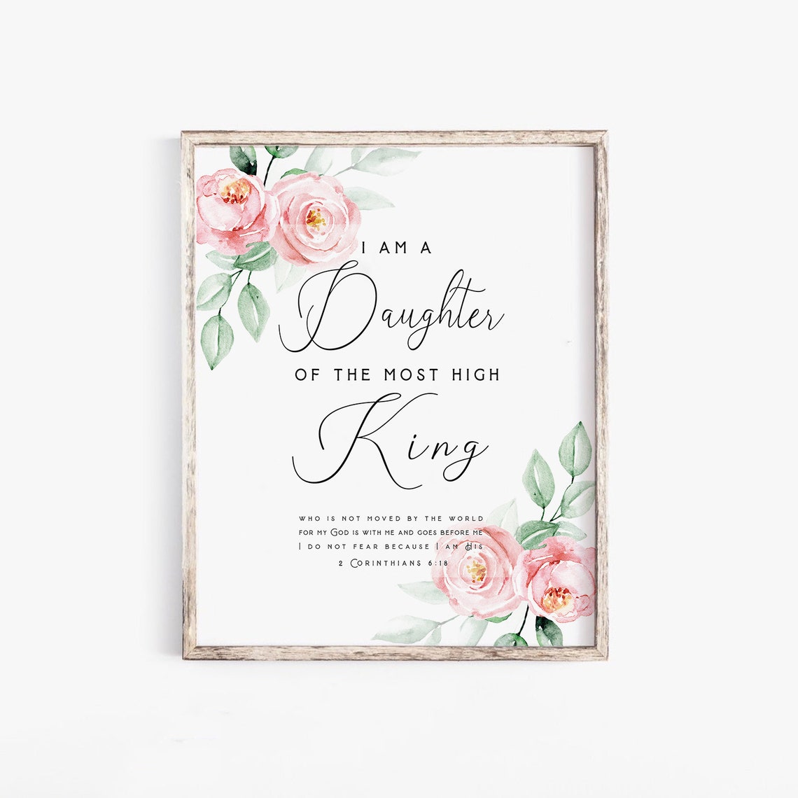 I Am The Daughter Of A King, Scripture Art Print - Image 2