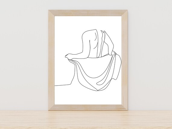 Men In Towel Line Art