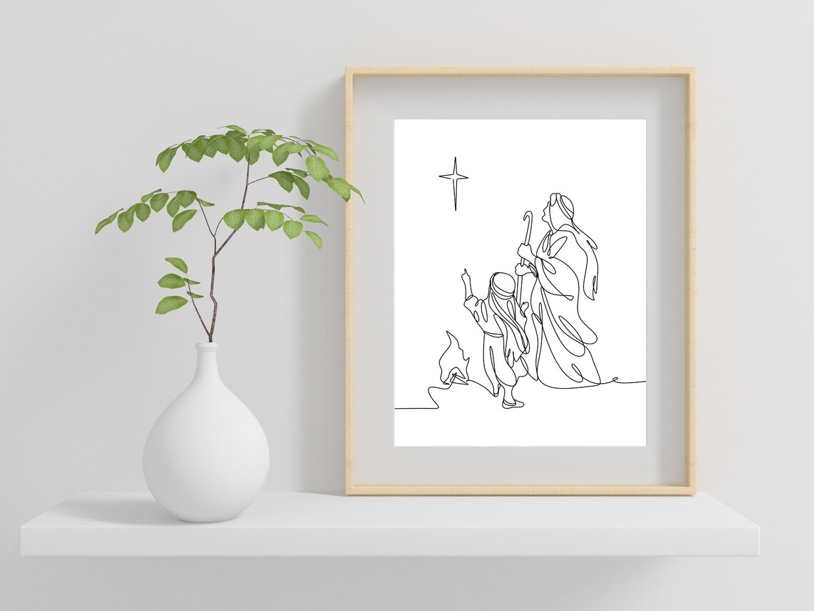 Religious Line Art, Christian Minimalist Art Print - Image 2
