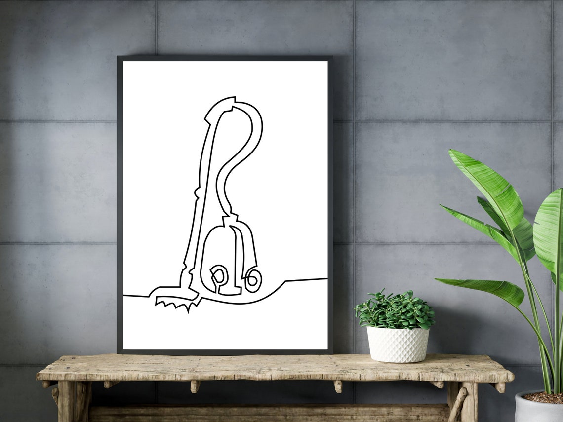 Vacuum Cleaner One Line Drawing Minimalist Laundry Room Decor Poster - Image 3