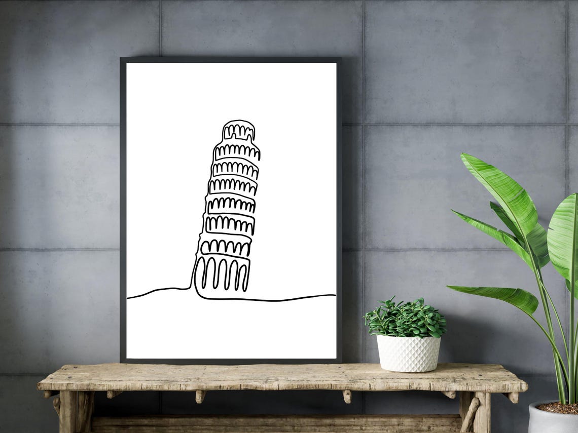 Leaning Tower Of Pisa Line Art - Image 3