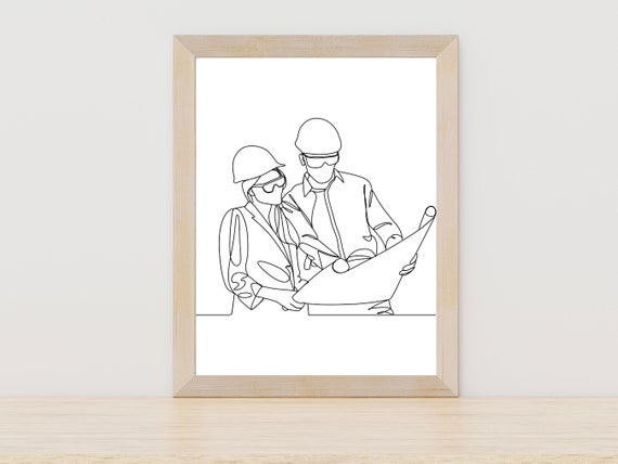 Architect Line Art Architect Wall Art Gift For Architect Art Print Occupation Line Art Abstract Wall Art Architect Print Architect