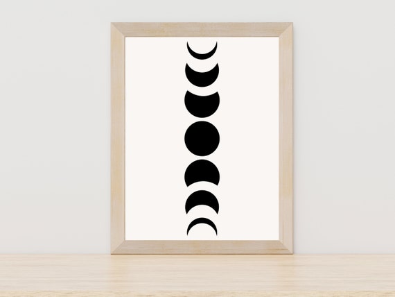 Moon Phase Abstract Wall Art Moon Print Phases Of The Moon Print Moon Wall Art Celestial Decor Lunar Moon Phases Photos Space Moon Print Art