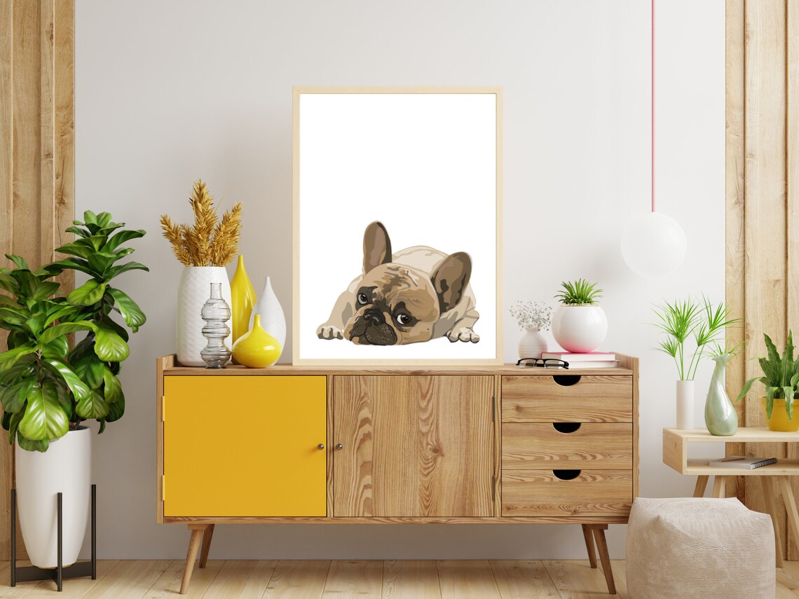 Fawn French Bulldog Puppy Portrait Cute Dog Lover Gift Wall Art - Image 4