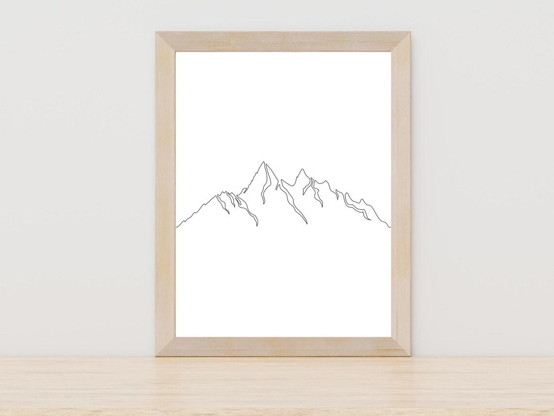 Mountains Line Art Print