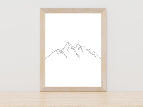 Mountains Line Art Print