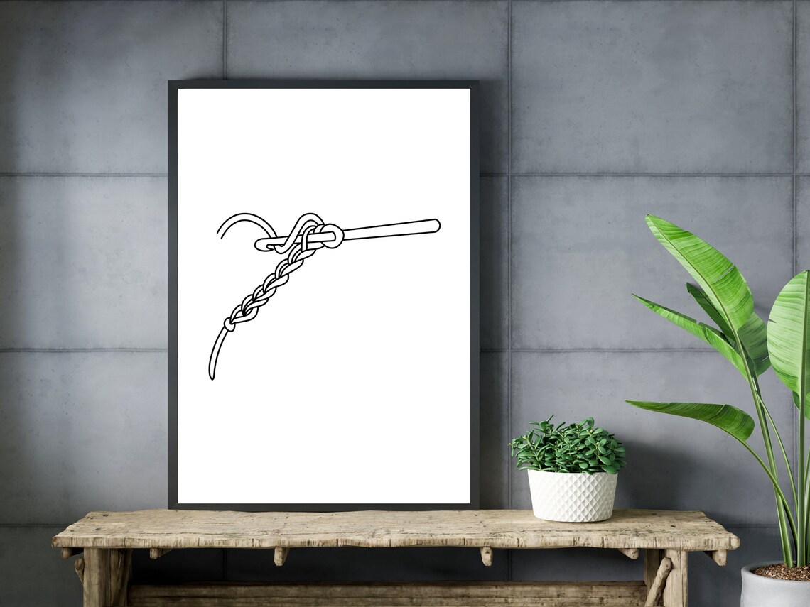 Crochet Yarn Line Wall Art, Crochet Pattern Art Print - Image 3
