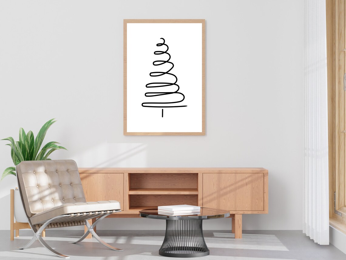 Christmas Tree Line Art Art Print, Minimalist Holiday - Image 4