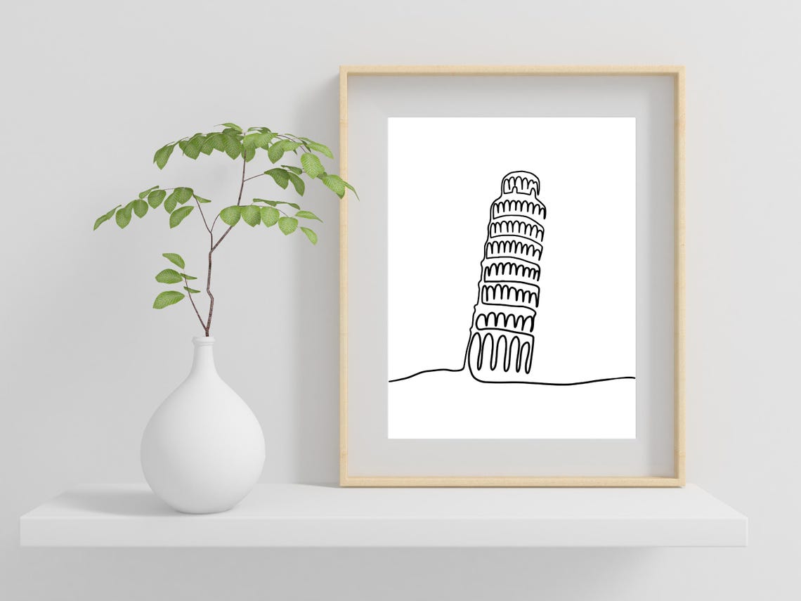 Leaning Tower Of Pisa Line Art - Image 2