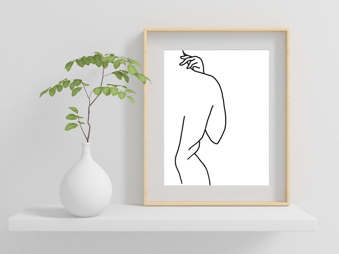 Abstract Female Torso Line Art Modern Woman Drawing Decor Poster - Image 2