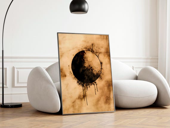 Minimalist Wabi Sabi Wall Art Print Zen Circle Poster Trendy Japanese For Decor Japandi Interiors Or Serene