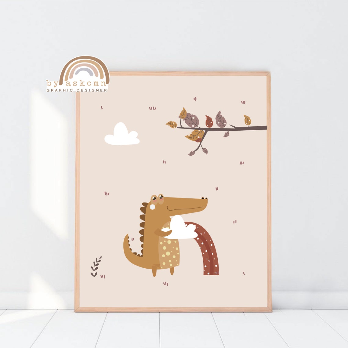 Crocodile Nursery Print Nursery Wall Art Print Baby Room Poster Wall Art Bohemian Wall Art Boho Nursery Animal Art - Image 4
