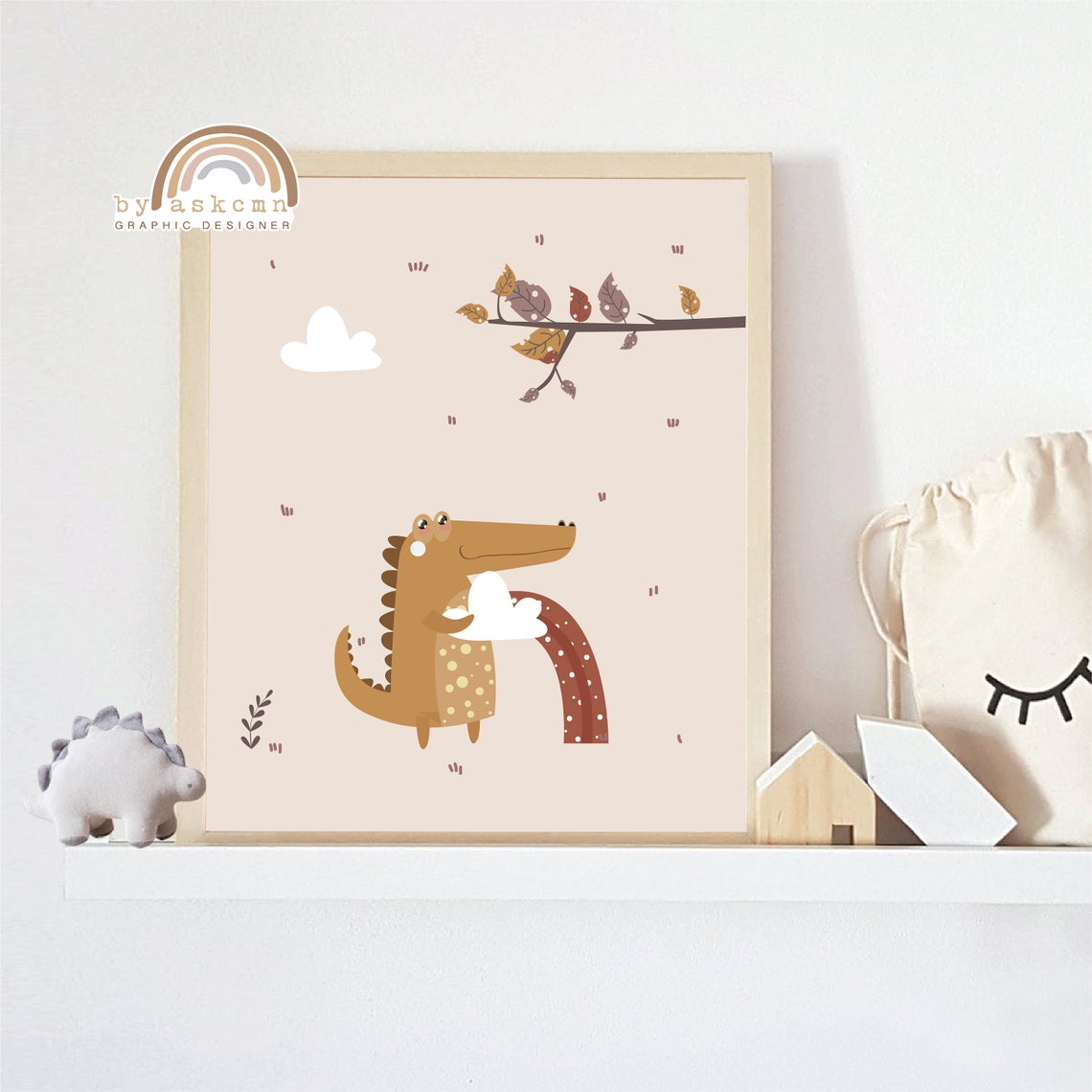 Crocodile Nursery Print Nursery Wall Art Print Baby Room Poster Wall Art Bohemian Wall Art Boho Nursery Animal Art - Image 2