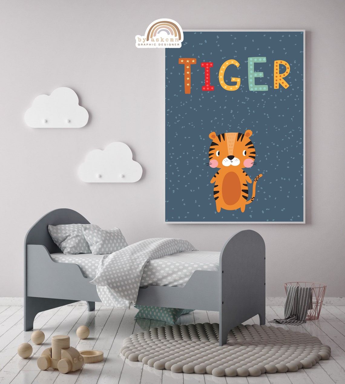 Tiger Baby Room Poster Christmas Gift Nursery Art Poster Baby Room Poster Birthday Gift Kids Room Poster Baby Room Wall Art - Image 2