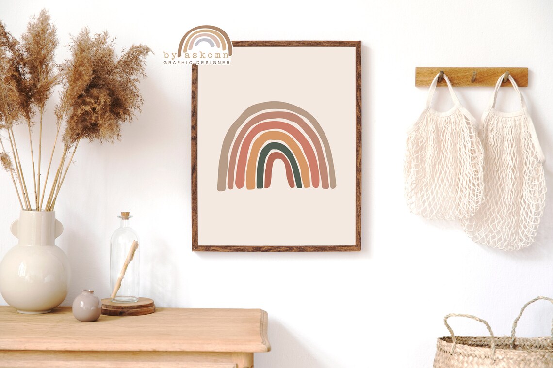 Rainbow Wall Decor Print Living Room Art Print Bedroom Wall Art Nursery Print Art Boho Wall Art Baby Room Poster Wall Decor Print - Image 3