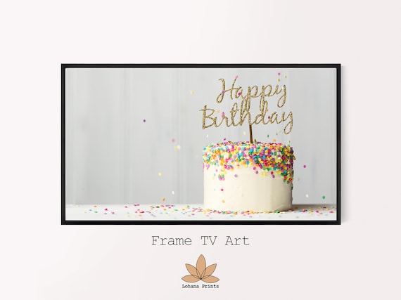 Happy Birthday Party Frame TV Art, Birthday Decor