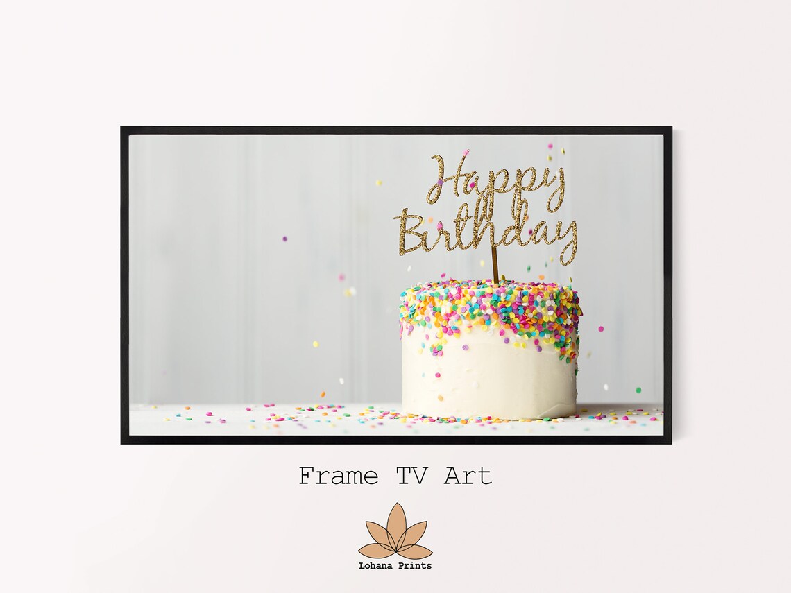 Happy Birthday Party Frame TV Art, Birthday Decor