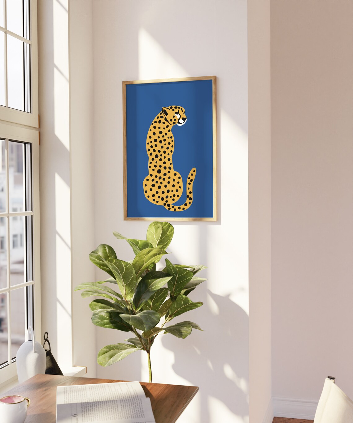 Cheetah Print Sapphire Leopard Boho Art Print - Image 4